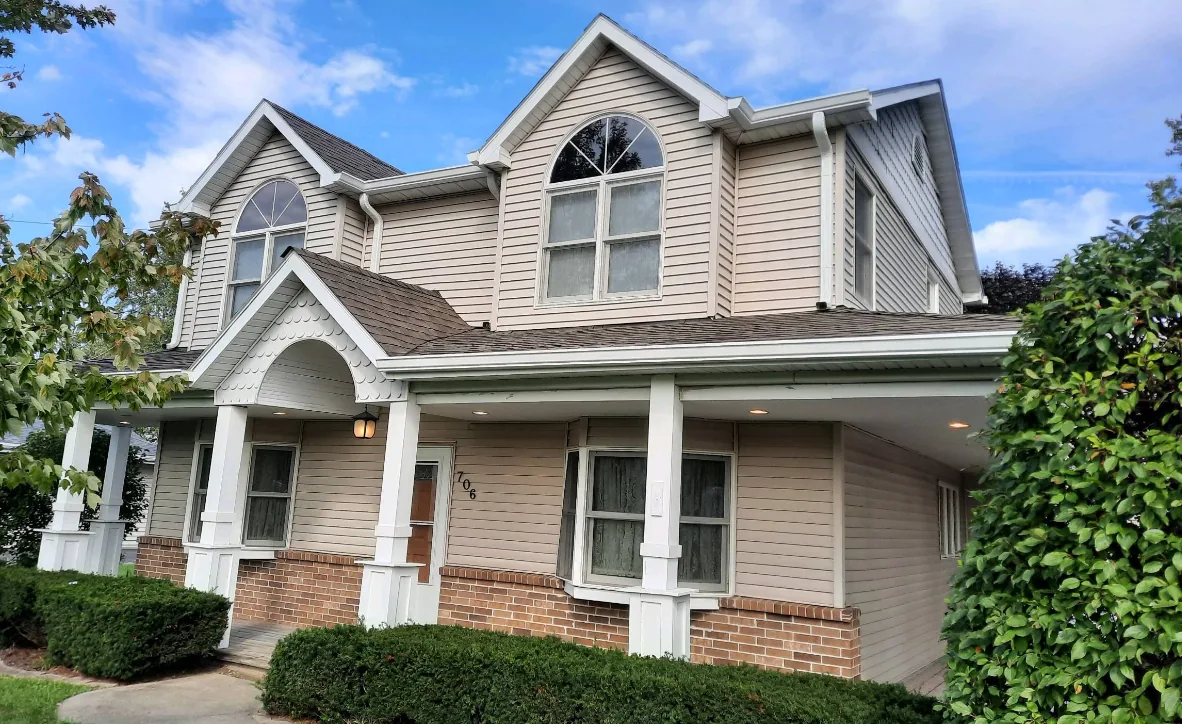 Gutter Guards 10 Two-story Chicagoland home with hard to reach gutters